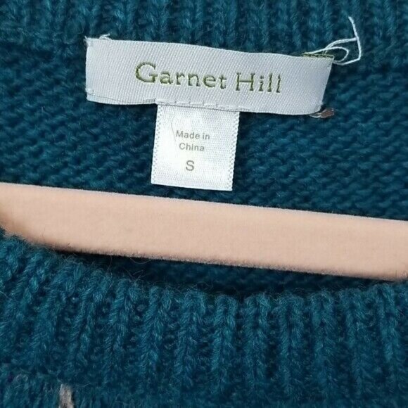 Garnet Hill Roses Wool Alpaca intarsia Sweater S - Picture 5 of 8